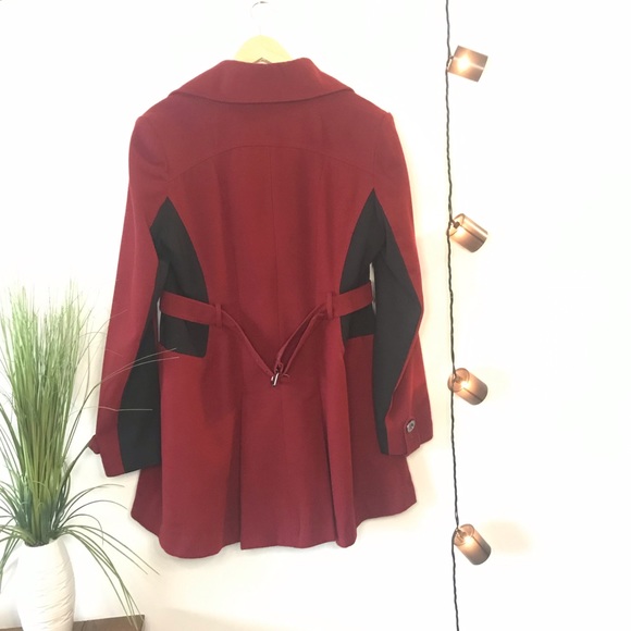 Nicole Miller Red & Black Peacoat - Picture 4 of 8